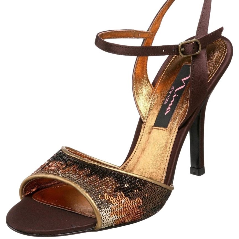 NWOT Bronze brown sequin sparkly heels